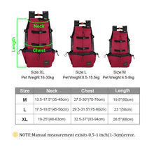 Load image into Gallery viewer, Dog Backpack Reflective Carrier Bags
