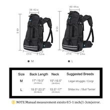 Load image into Gallery viewer, Dog Backpack Reflective Carrier Bags